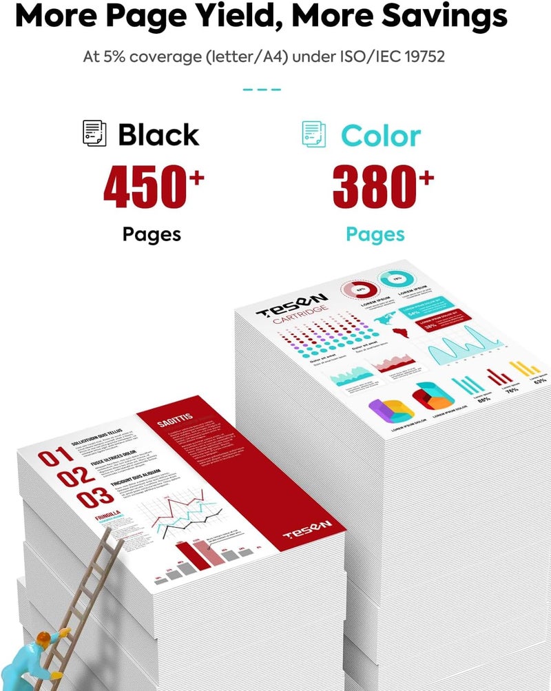TESEN PG-275XL CL-276XL Replacement for Canon Ink 275 and 276 PG275 CL276 275XL 276XL Ink Cartridge Combo Pack for PIXMA TR4720 TS3522 TS3500 TR4700 TR4722 TS3720 printer Ink Cartridge (Black Color,2-Pack) - Image 3